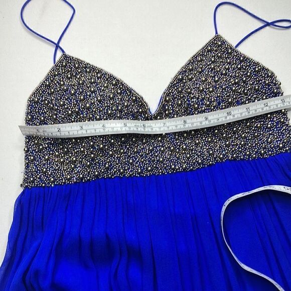 Aidan Mattox Niteline Silver Beaded Bodice Gown, Electric Blue - Picture 13 of 13